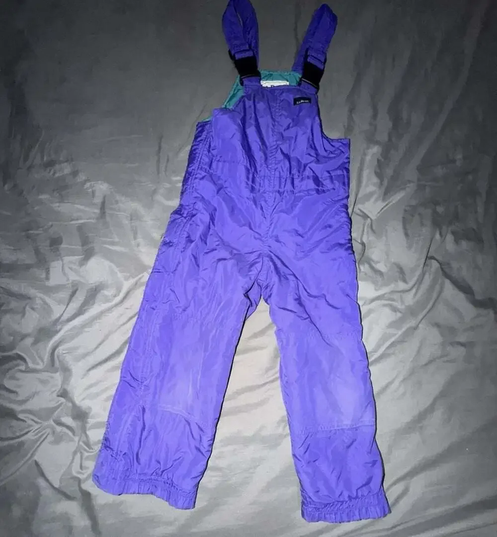 Vintage L.L. Bean Kids Thinsulate Insulated Snow Bib Overalls Size XXS